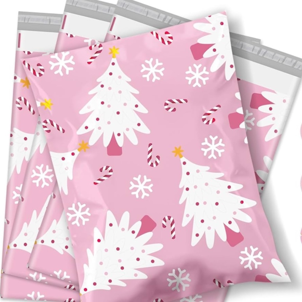 10Pk 10x13 Christmas Trees Candy Canes Snowflakes Poly Mailers Shipping Bags Set